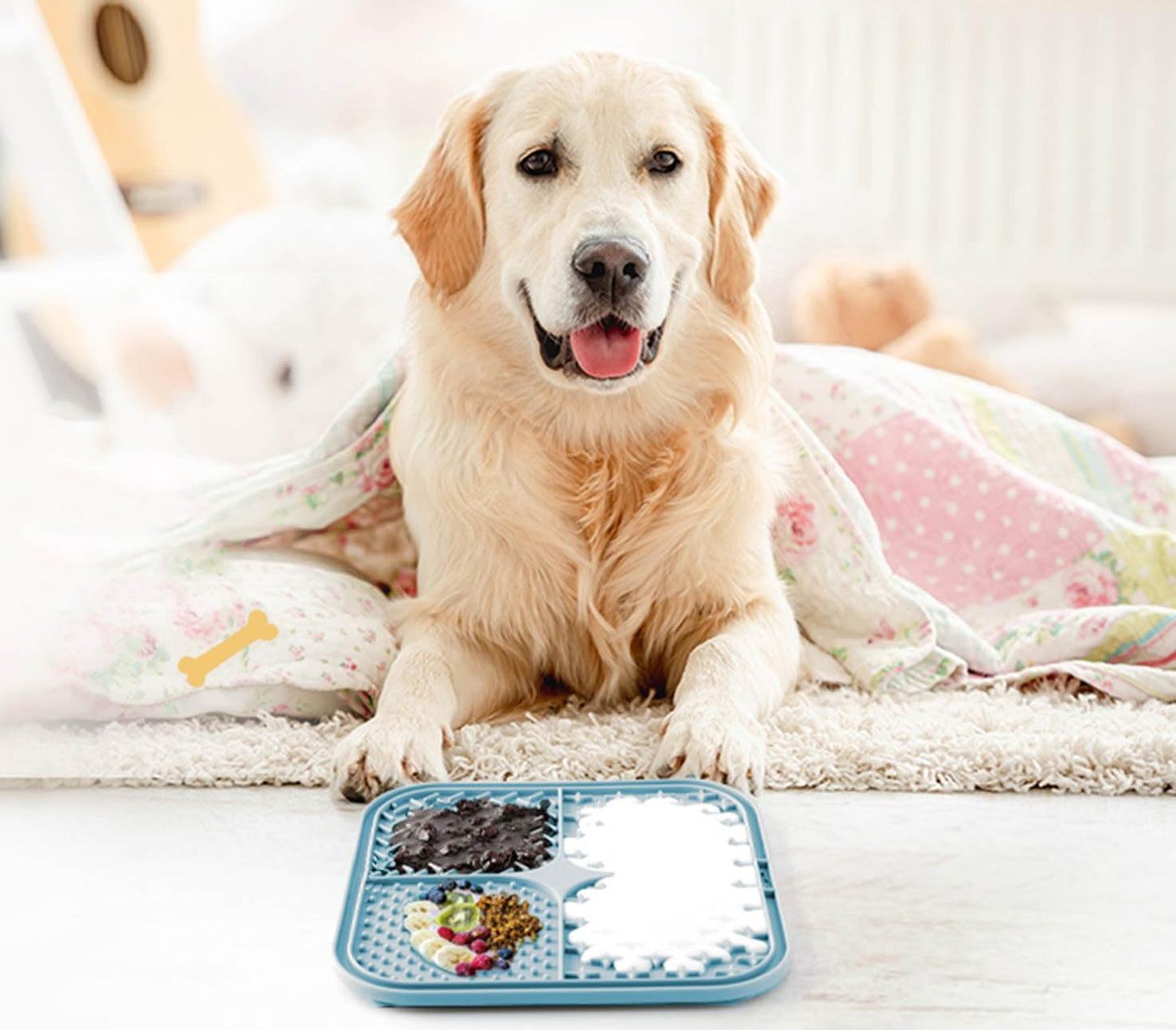 Leckmatte Für Hunde Und Katzen Mit Saugnäpfen, 1 Packung Quadratische Leckmatte Für Langsame Fütterung Für Hunde Zur Linderung Von Angst Und Langeweile, Spielzeug Für