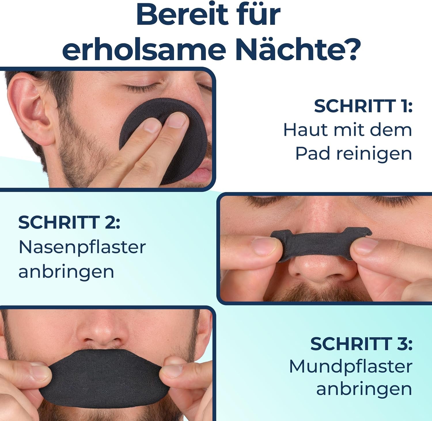 Nasenpflaster & Mundpflaster Bundle 30 + 30 Stück Gegen Schnarchen | anti Schnarch Nose Strips & Mouth Tape Set Für Besseres Atmen Im Schlaf. Fördert Die Nasenatmung Und Hält Sicher Über Nacht.