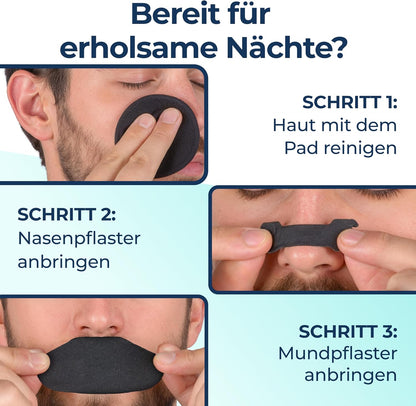 Nasenpflaster & Mundpflaster Bundle 30 + 30 Stück Gegen Schnarchen | anti Schnarch Nose Strips & Mouth Tape Set Für Besseres Atmen Im Schlaf. Fördert Die Nasenatmung Und Hält Sicher Über Nacht.