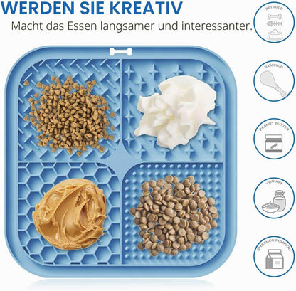 Leckmatte Für Hunde Und Katzen Mit Saugnäpfen, 1 Packung Quadratische Leckmatte Für Langsame Fütterung Für Hunde Zur Linderung Von Angst Und Langeweile, Spielzeug Für