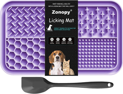 Leckmatte Für Hunde & Katzen Mit Saugnäpfen, 1Er-Pack Langsamfütterer Leckmatte Für Hunde Zur Angstlinderung, Hundespielzeug-Fütterungsmatte Für Butter, Joghurt, Erdnussbutter, Haustier-Bade