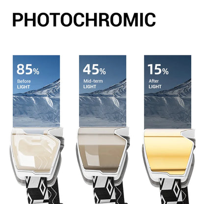 Photochromic Snow Goggles Ski Snowboard Anti-Fog Mask for Men Women Eyewear UV400 Protection Glasses Snowmobile Winter