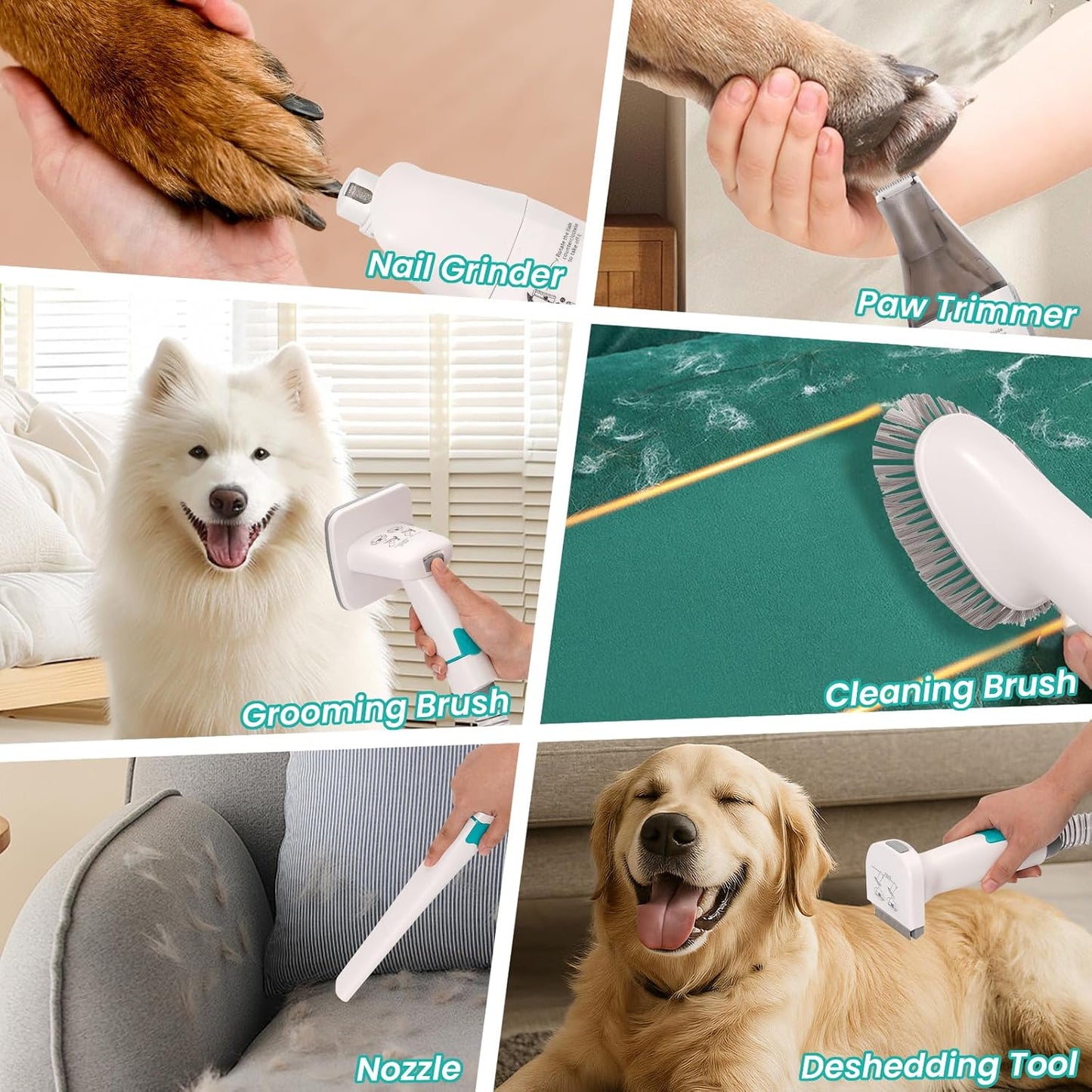 Hundeschermaschine Mit Staubsauger, 13000PA, 3 Einstellbare Saugstufen