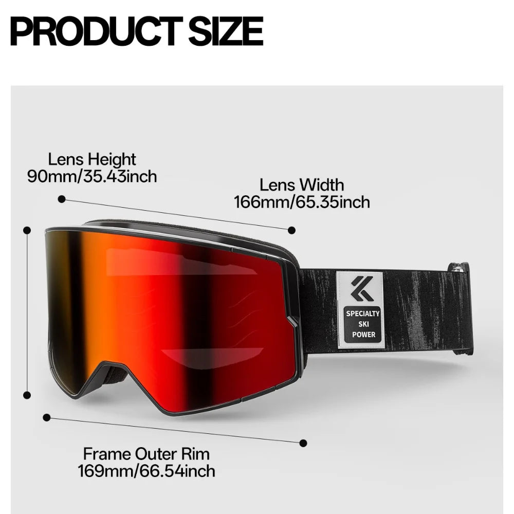 Photochromic Snow Goggles Ski Snowboard Anti-Fog Mask for Men Women Eyewear UV400 Protection Glasses Snowmobile Winter
