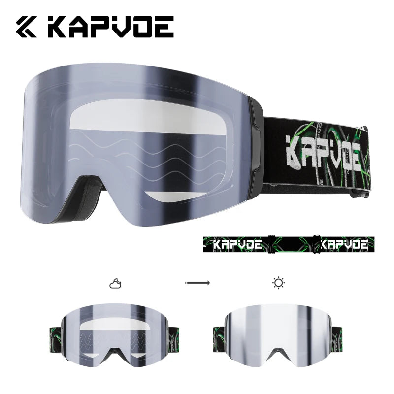 Photochromic Snow Goggles Ski Snowboard Anti-Fog Mask for Men Women Eyewear UV400 Protection Glasses Snowmobile Winter