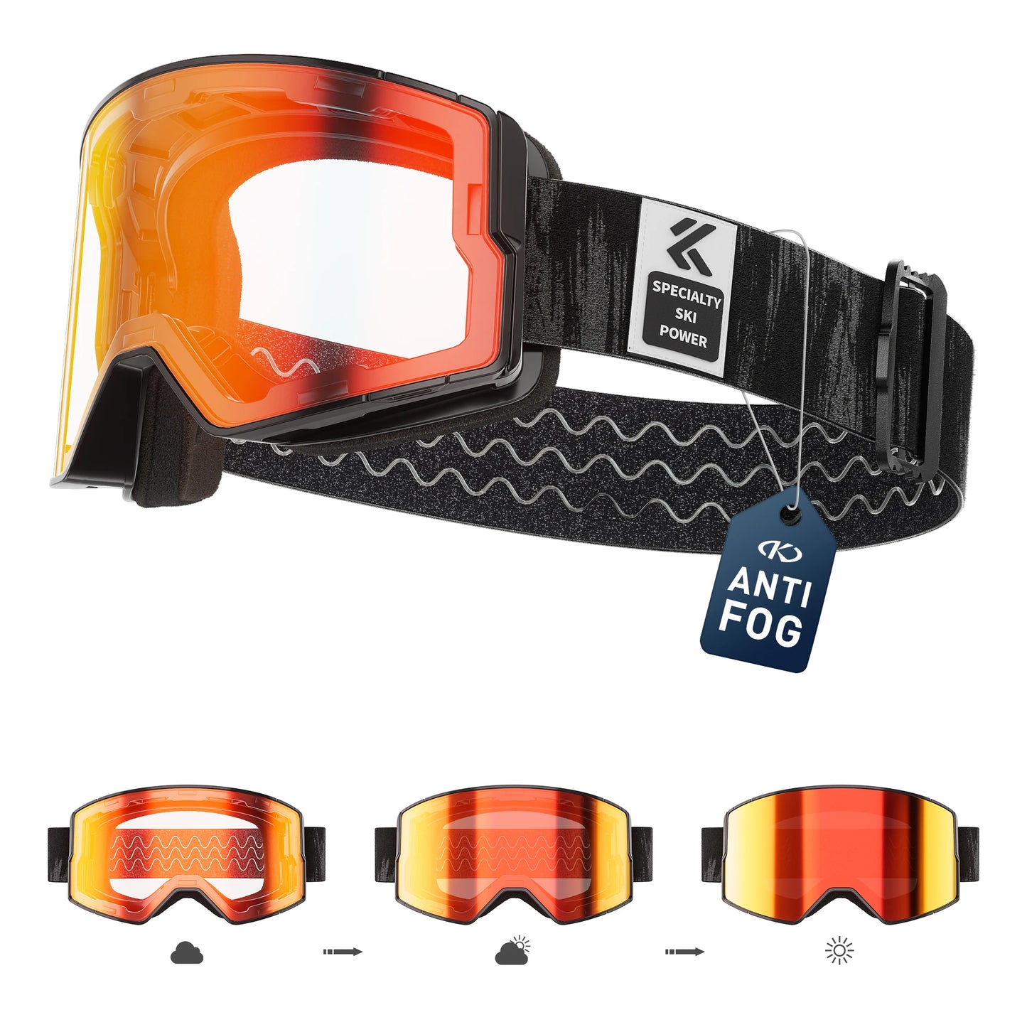 Photochromic Snow Goggles Ski Snowboard Anti-Fog Mask for Men Women Eyewear UV400 Protection Glasses Snowmobile Winter