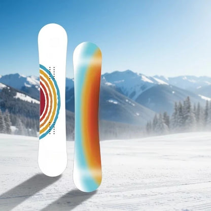 Durable Heavy Duty All Mountain Freestyle Snowboard for Women and Men with Rainbow Skis Design for Beginner to Advanced