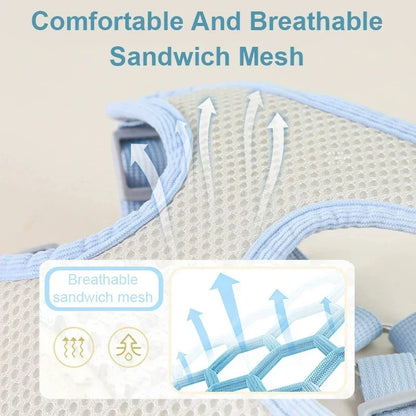 Pet Vest Traction Rope Dog Cartoon Three-Dimensional Accessories Teddy Walking Dog Rope Cat Going Out Chest and Back Protection
