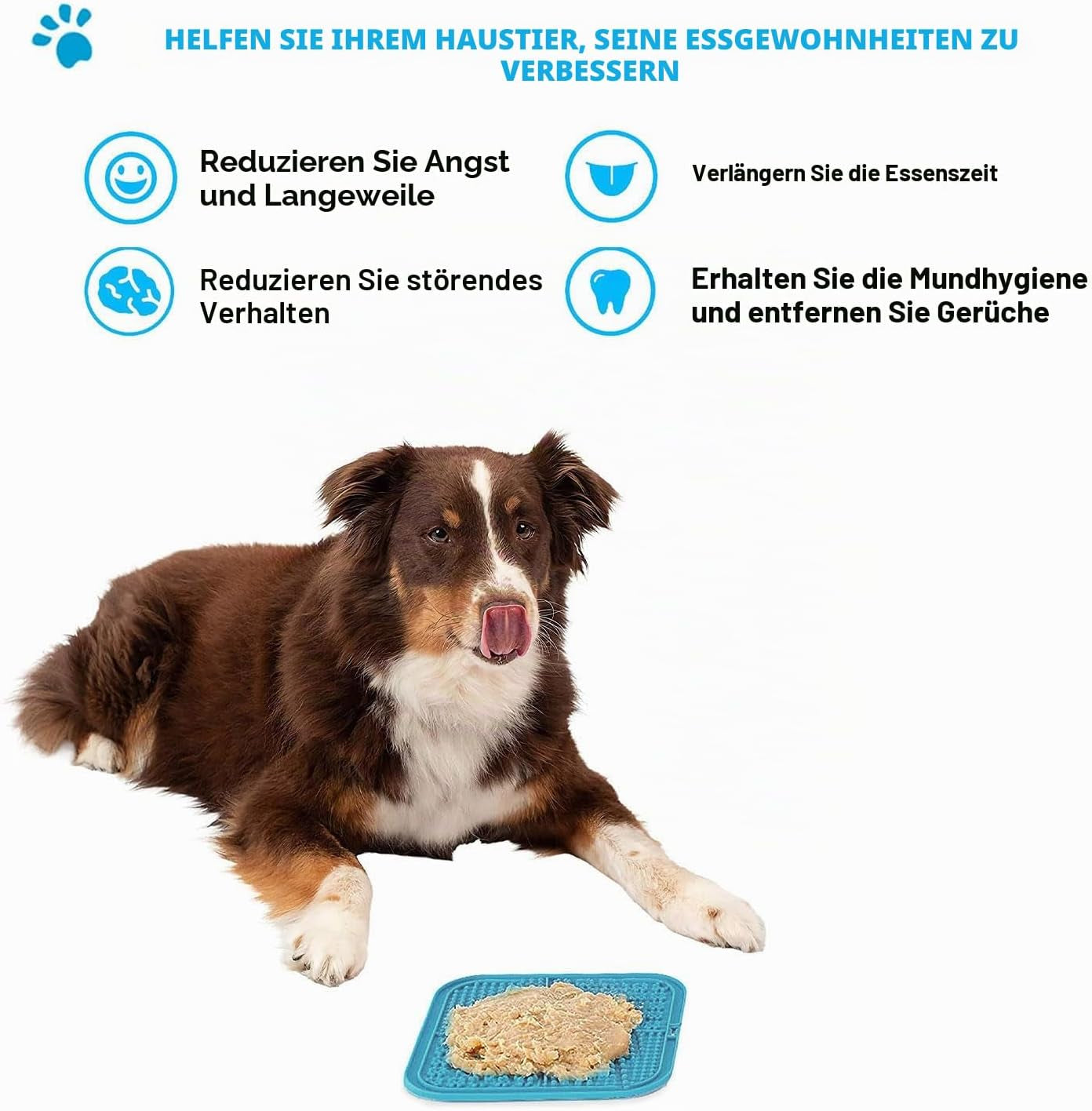 Leckmatte Für Hunde Und Katzen Mit Saugnäpfen, 1 Packung Quadratische Leckmatte Für Langsame Fütterung Für Hunde Zur Linderung Von Angst Und Langeweile, Spielzeug Für