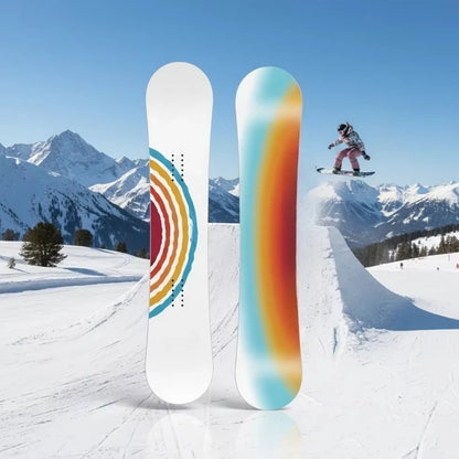Durable Heavy Duty All Mountain Freestyle Snowboard for Women and Men with Rainbow Skis Design for Beginner to Advanced