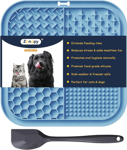 Leckmatte Für Hunde Und Katzen Mit Saugnäpfen, 1 Packung Quadratische Leckmatte Für Langsame Fütterung Für Hunde Zur Linderung Von Angst Und Langeweile, Spielzeug Für