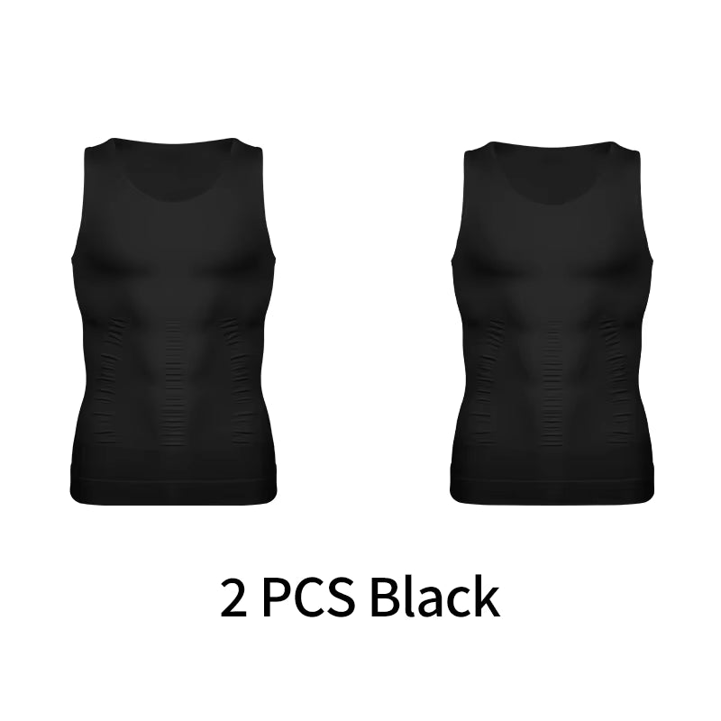 Mens Slimming Body Shaper Vest Shirt Abs Abdomen Slim Gym Workout Tummy Control Compression Tank Top Sleeveless Shapewear