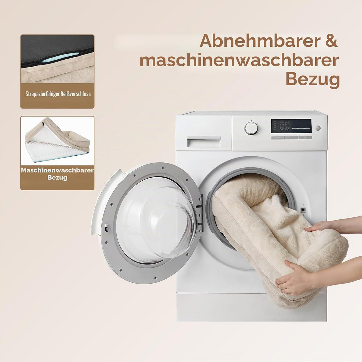 Orthopädisches Hundebett Mit 4 Rändern, 89X56Cm, Beige