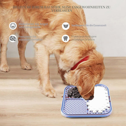 Leckmatte Für Hunde & Katzen Mit Saugnäpfen, 1Er-Pack Langsamfütterer Leckmatte Für Hunde Zur Angstlinderung, Hundespielzeug-Fütterungsmatte Für Butter, Joghurt, Erdnussbutter, Haustier-Bade