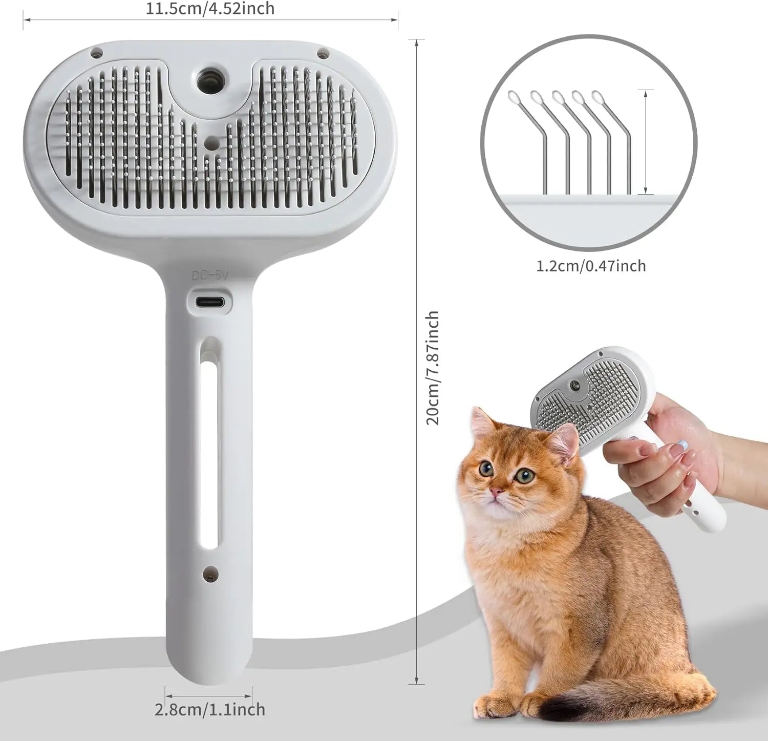 Pet Spray Comb Cat Dog Spray Massage Comb to Remove Floating Hair One Button Hair Removal Spray Pet Hair Beauty Comb