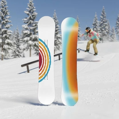 Durable Heavy Duty All Mountain Freestyle Snowboard for Women and Men with Rainbow Skis Design for Beginner to Advanced