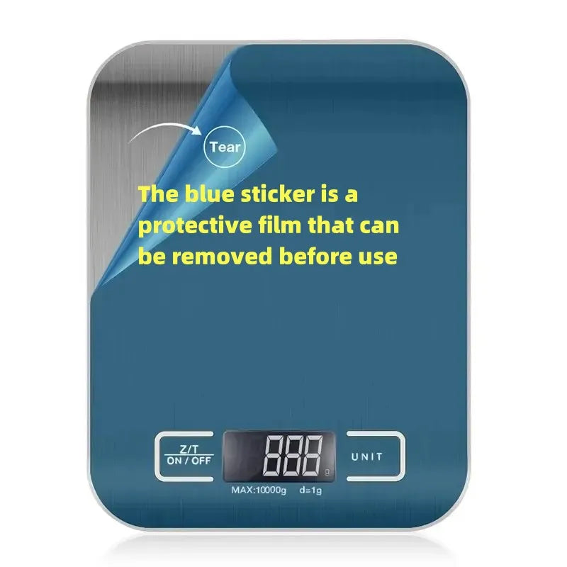 Digital Kitchen Scale 5Kg/10Kg Stainless Steel Panel USB Charg Precise Small Platform Scale Portable Multifunction LCD Display