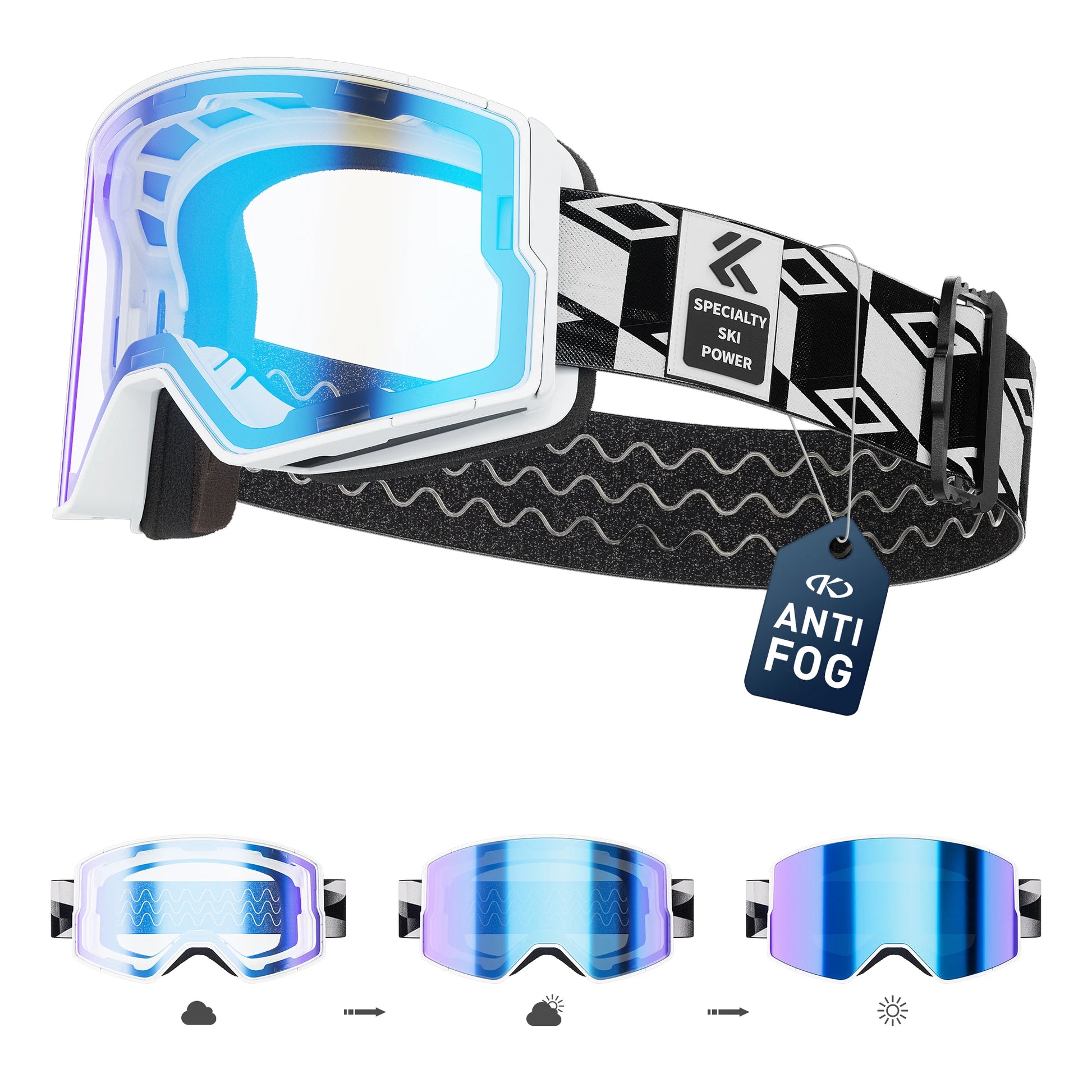Photochromic Snow Goggles Ski Snowboard Anti-Fog Mask for Men Women Eyewear UV400 Protection Glasses Snowmobile Winter