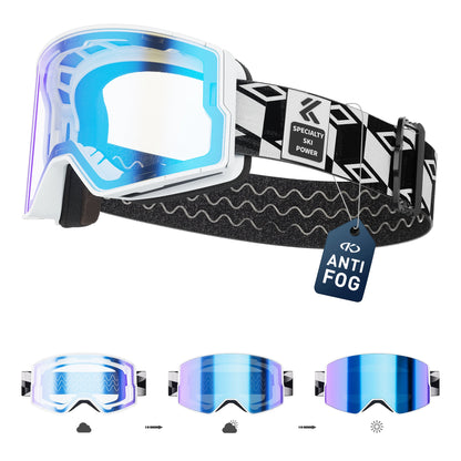 Photochromic Snow Goggles Ski Snowboard Anti-Fog Mask for Men Women Eyewear UV400 Protection Glasses Snowmobile Winter