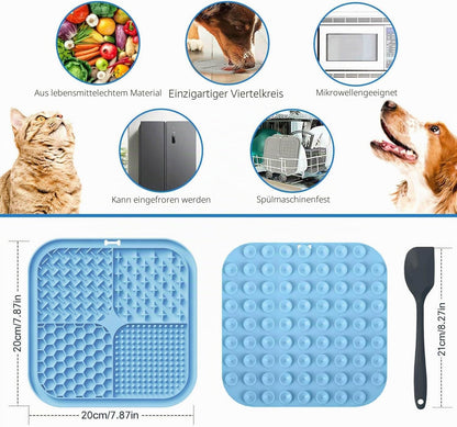 Leckmatte Für Hunde Und Katzen Mit Saugnäpfen, 1 Packung Quadratische Leckmatte Für Langsame Fütterung Für Hunde Zur Linderung Von Angst Und Langeweile, Spielzeug Für